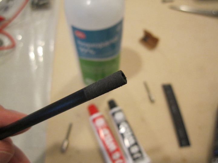 Carbon Fiber Rod end sanded